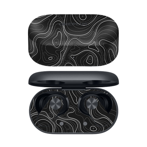 Topographic  Black Map - OnePlus Nord Buds 2R Skins