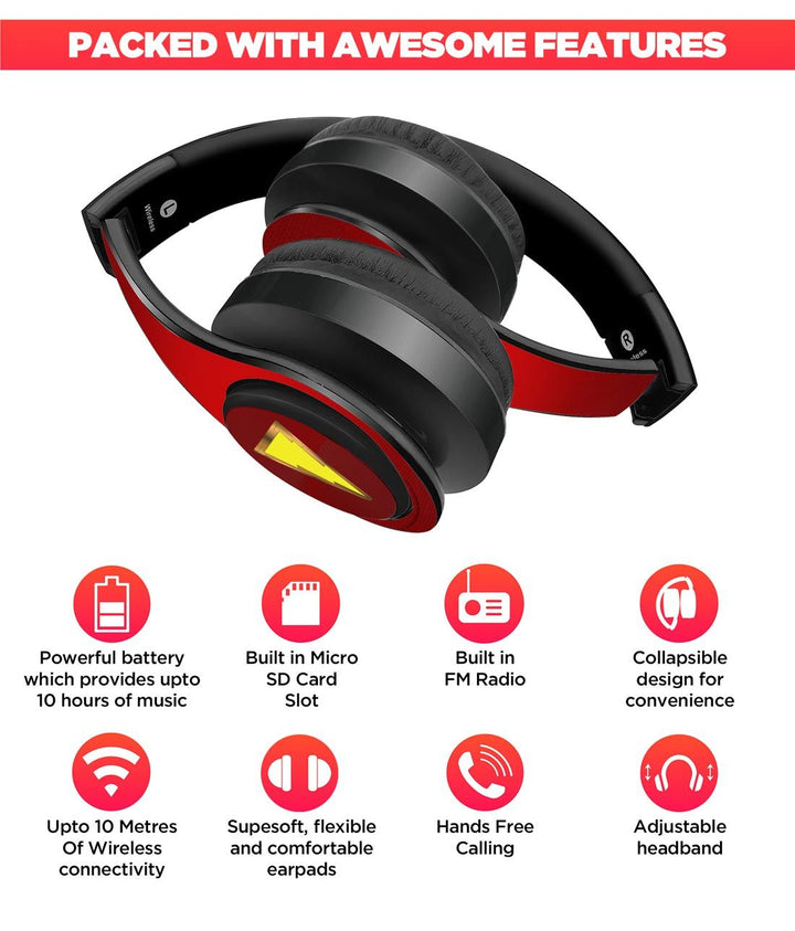 Suit up Shazam - Decibel Wireless On Ear Headphones By Sleeky India, Marvel Headphones, Dc headphones, Anime headphones, Customised headphones 