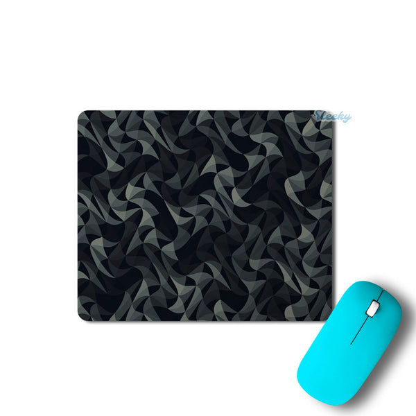 Wave Mosaic Grey Black - Mousepad