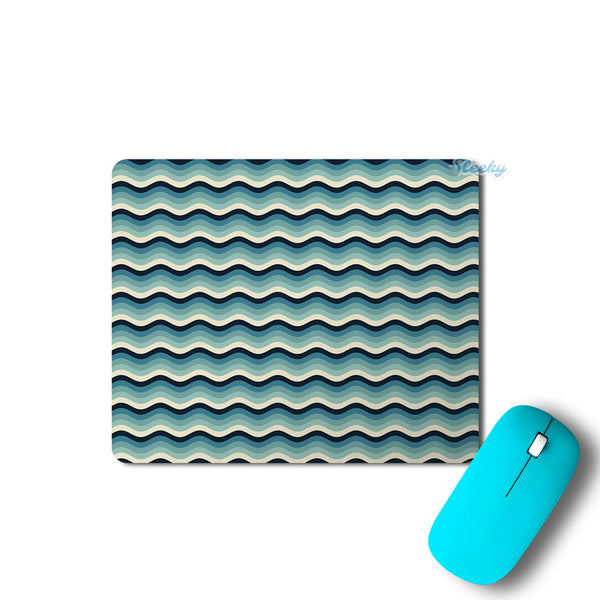 White Blue Waves - Mousepad