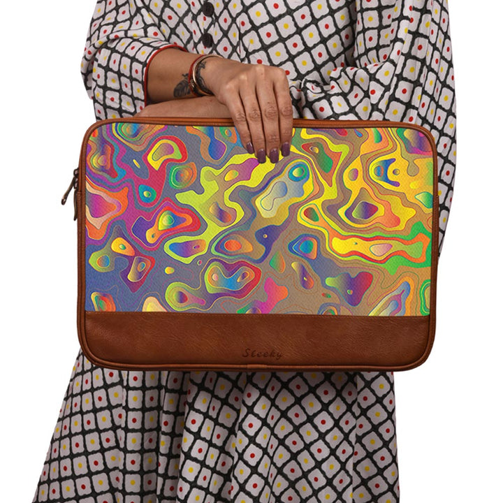 Contour Map - Leather Laptop Sleeves