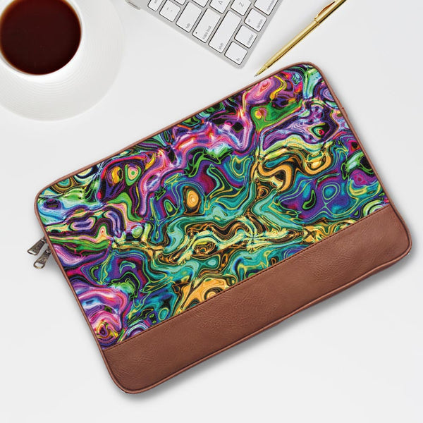 Rainbow Flames - Leather Laptop Sleeves