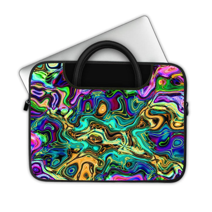 Rainbow Flames Pattern - Pockets Laptop Sleeve