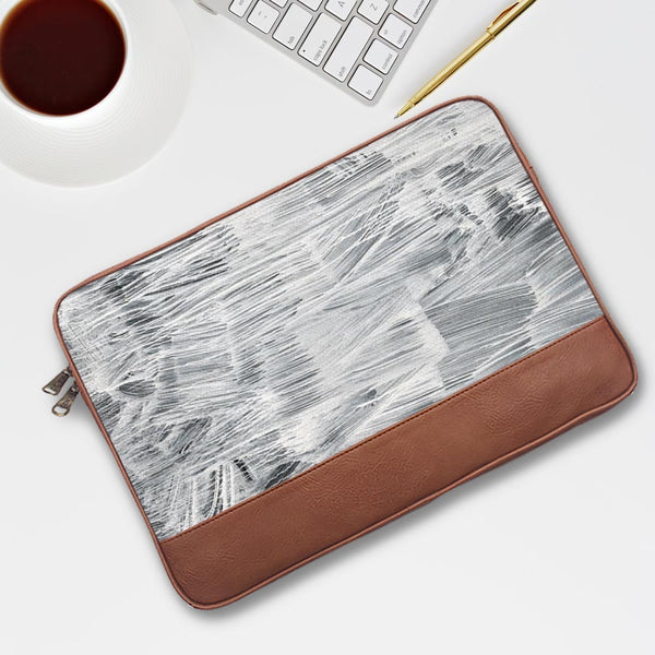 White Paint - Leather Laptop Sleeves