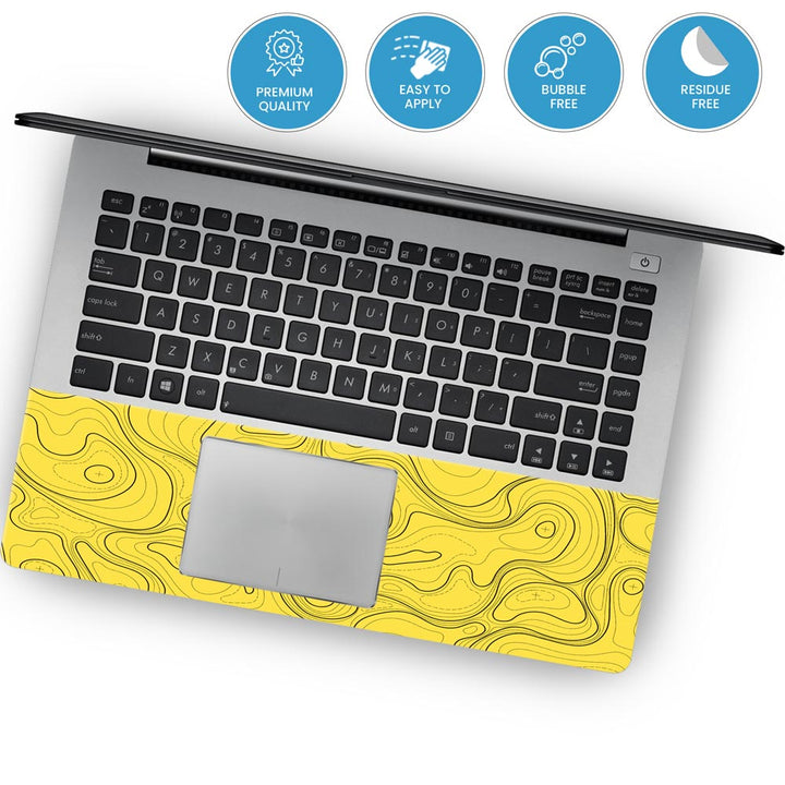 Topographic Yellow Map - Laptop Skins