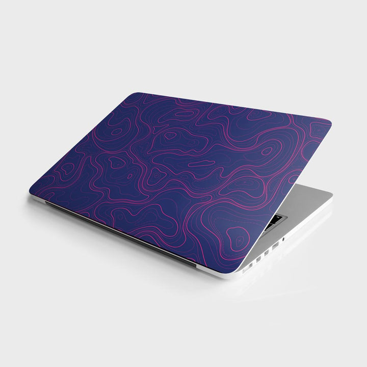 Topographic Blue Map - Laptop Skins