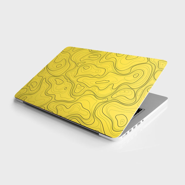 Topographic Yellow Map - Laptop Skins