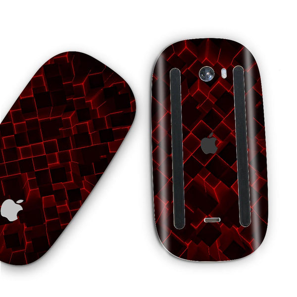 3D Cubes Red - Apple Magic Mouse 2 Skins