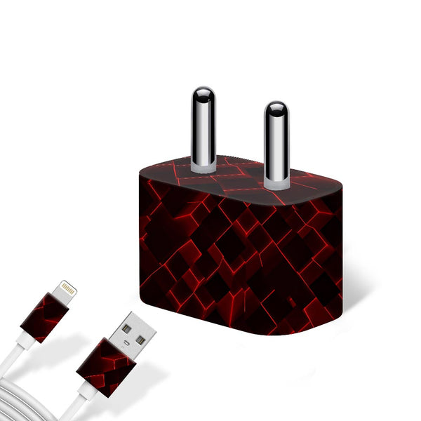 3D Cubes Red - Apple charger 5W Skin