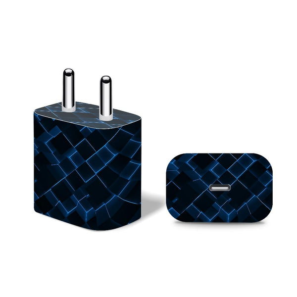 3D Cube Blue - Apple 20W Charger Skin