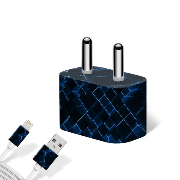 3D Cubes Blue - Apple charger 5W Skin