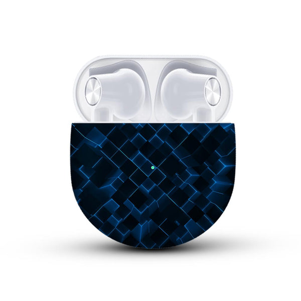 3D Cubes Blue - Oneplus Buds Skin