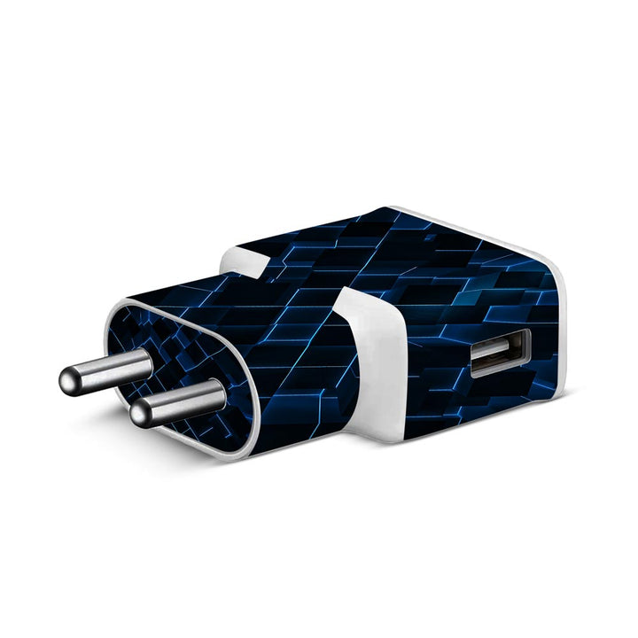 3D Blue Camo - Samsung S8 Charger Skin