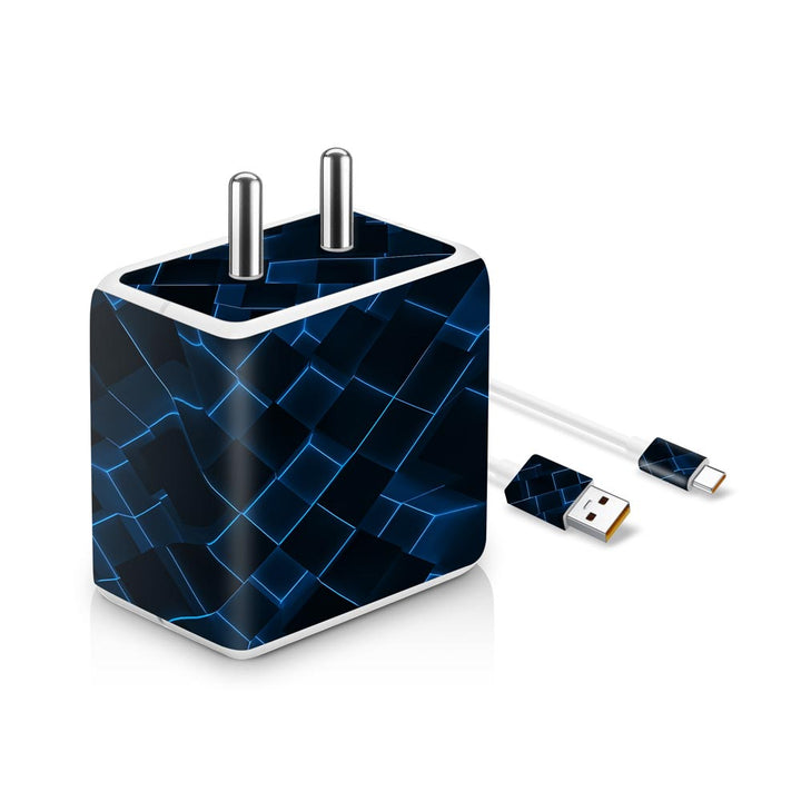 3D Cubes Blue - VOOC Charger Skin