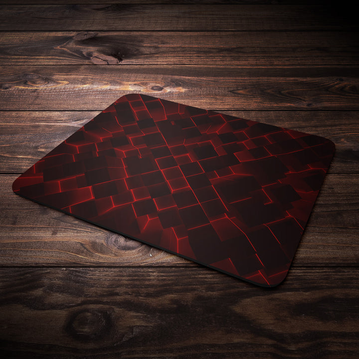 3D Cubes Red - Mousepad