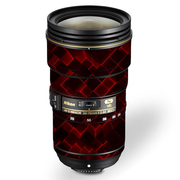 3D Cubes Red - Nikon Lens Skin