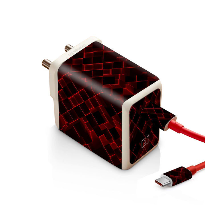 3D Cubes Red - Oneplus Warp 65W Charger skin