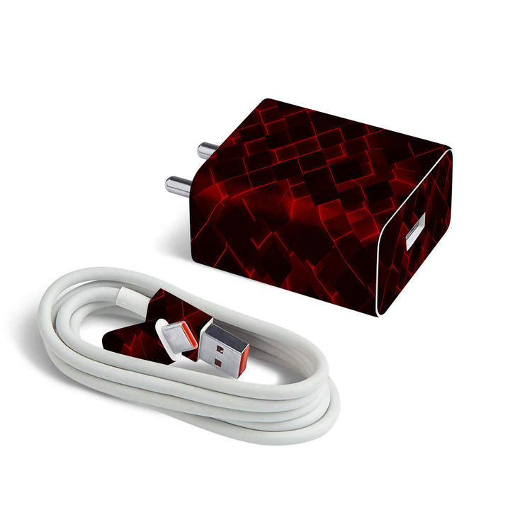 3D Cubes Red - MI 22.5W & 33W Charger Skin