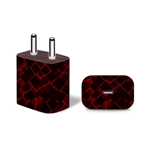 3D Cube Red - Apple 20W Charger Skin