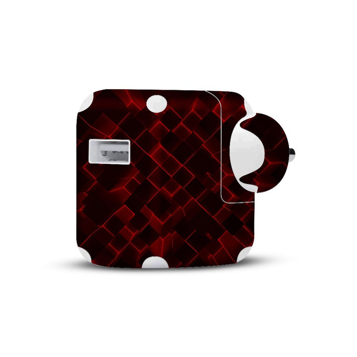 3D Cubes Red - Apple 2019 10W Charger skin