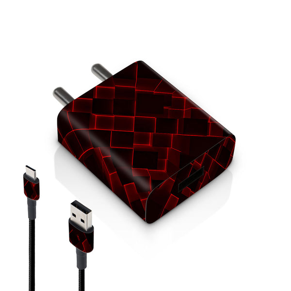 3D Red Cubes - MI 10W & 18W Charger Skin