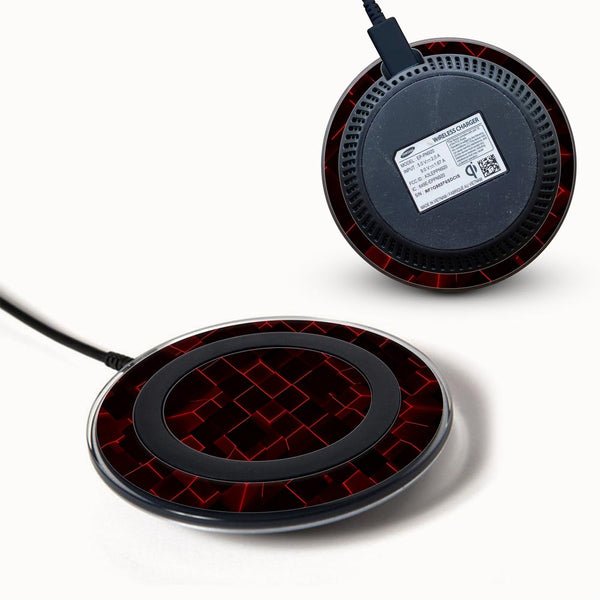 3D Cubes Red - Samsung Wireless Charger 2015 Skins