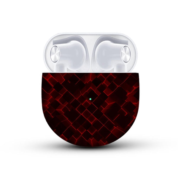 3D Cubes Red - Oneplus Buds Skin