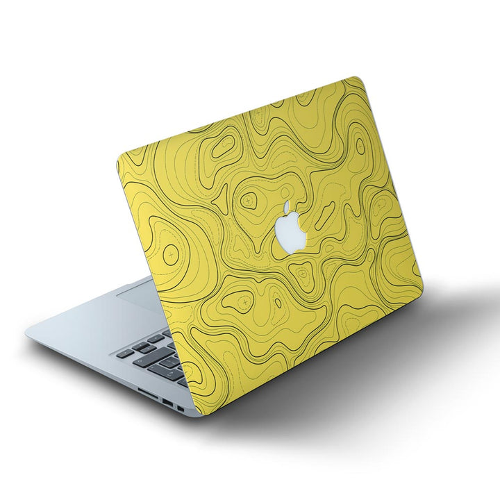 Topographic Yellow Map - MacBook Skins