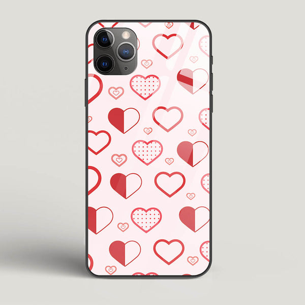 Abstract Heart Pattern - iPhone 11 Pro Max Glass Gripper Case
