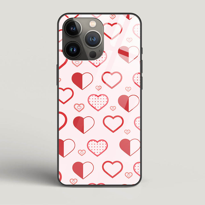 Abstract Heart Pattern - iPhone 13 Pro Max Glass Gripper Case