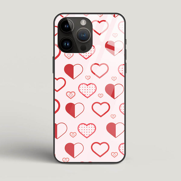 Abstract Heart Pattern - iPhone 14 Pro Max Glass Gripper Case