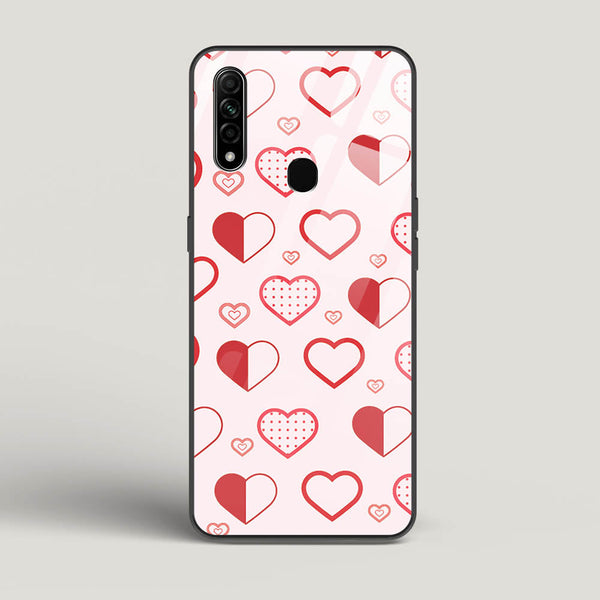 Abstract Heart Pattern - Oppo A8 Glass Gripper Case