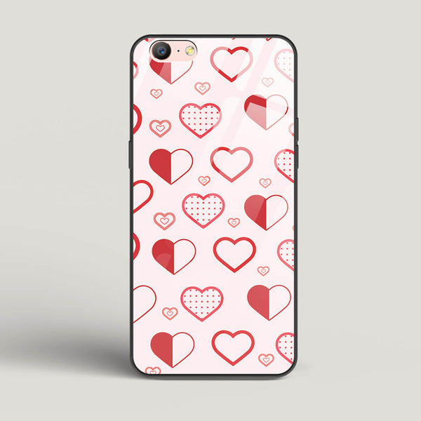Abstract Heart Pattern - Oppo A57 Glass Gripper Case