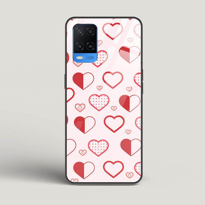Abstract Heart Pattern - Oppo A54 Glass Gripper Case