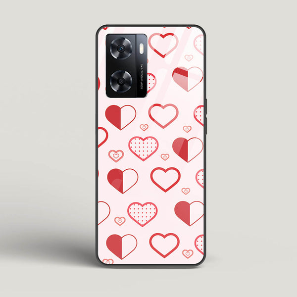 Abstract Heart Pattern - Oppo A77 Glass Gripper Case