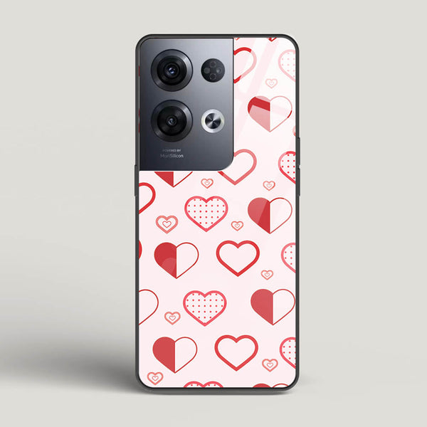Abstract Heart Pattern - Oppo Reno 8 pro Glass Gripper Case