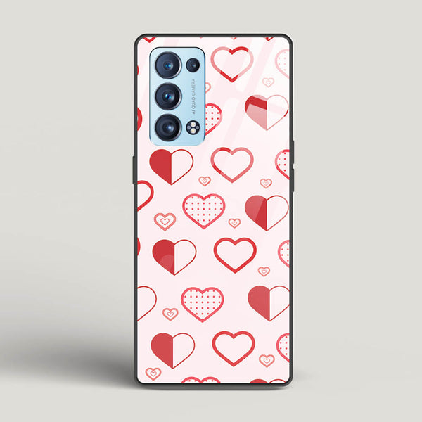 Abstract Heart Pattern - Oppo Reno 6 Pro Plus Glass Gripper Case