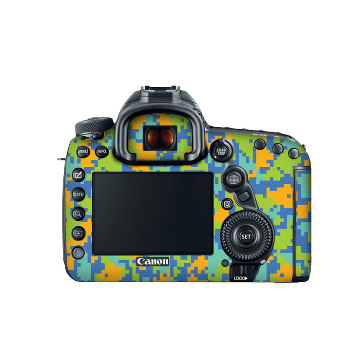 Blue Glitched Pattern Camo - Canon Camera Skins