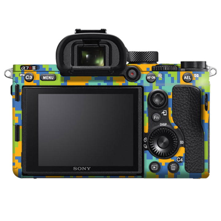 Blue Glitched Pattern Camo - Sony Camera Skins