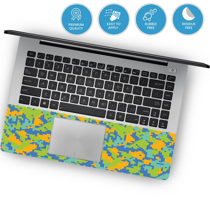 Blue Glitched Pattern Camo  - Laptop Skins