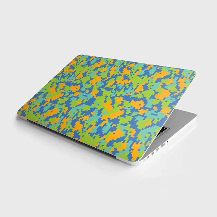 Blue Glitched Pattern Camo  - Laptop Skins