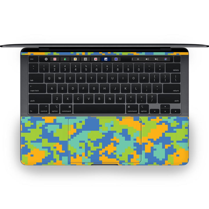 Blue Glitched Pattern Camo - MacBook Skins