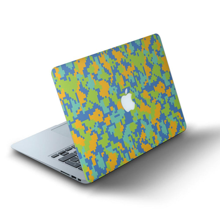 Blue Glitched Pattern Camo - MacBook Skins