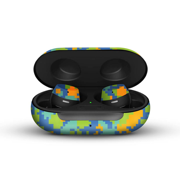 Blue Glitched Pattern Camo - Galaxy Buds/Buds Plus/Buds Pro Skins