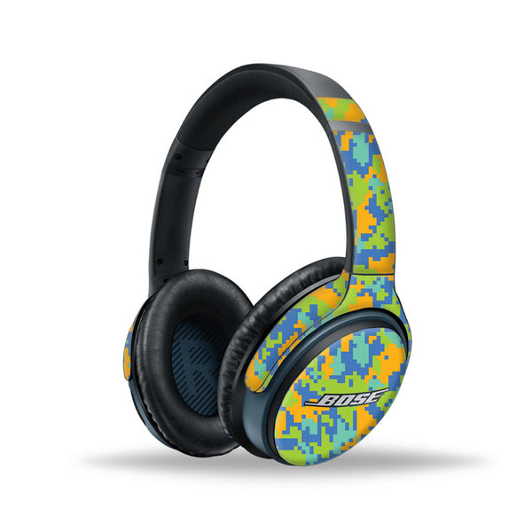 Blue Glitched Pattern Camo - Bose SoundLink wireless headphones II Skins