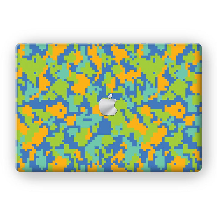 Blue Glitched Pattern Camo - MacBook Skins