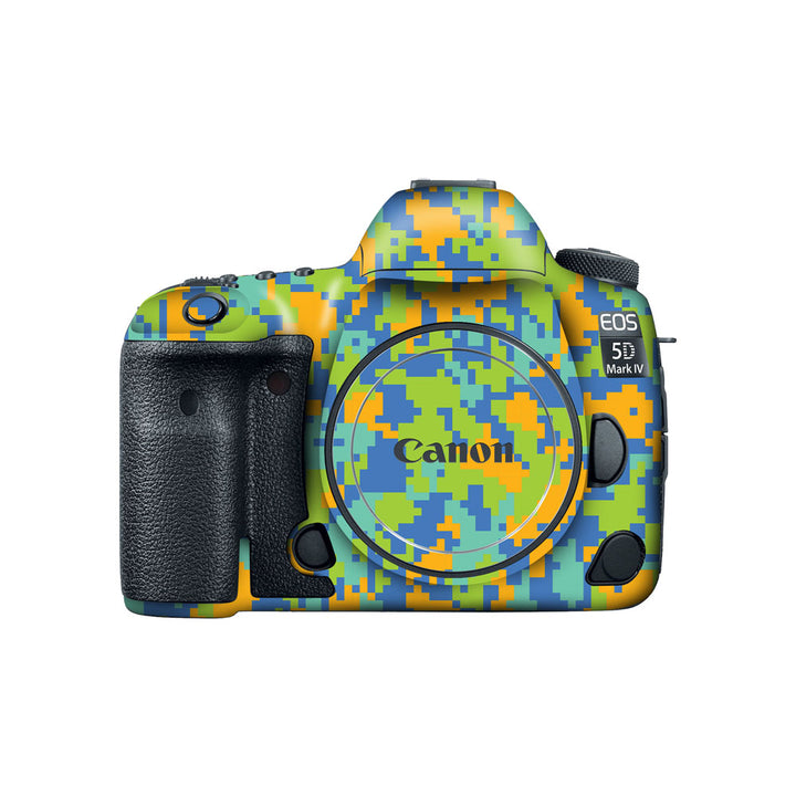 Blue Glitched Pattern Camo - Canon Camera Skins