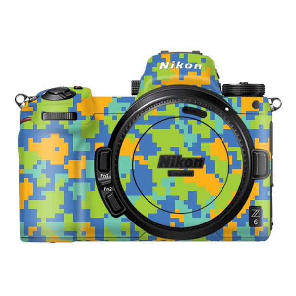 Blue Glitched Pattern - Nikon Camera Skins