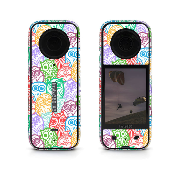 Colorfull Owl Pattern Insta360 Skin