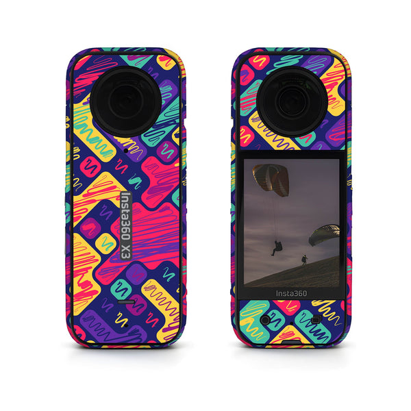 Colorfull Scrimbbled Blocks Insta360 Skin